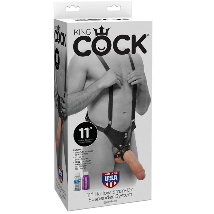 Gode Ceinture Creux Réaliste 28 cm Sangles Réglables - King Cock