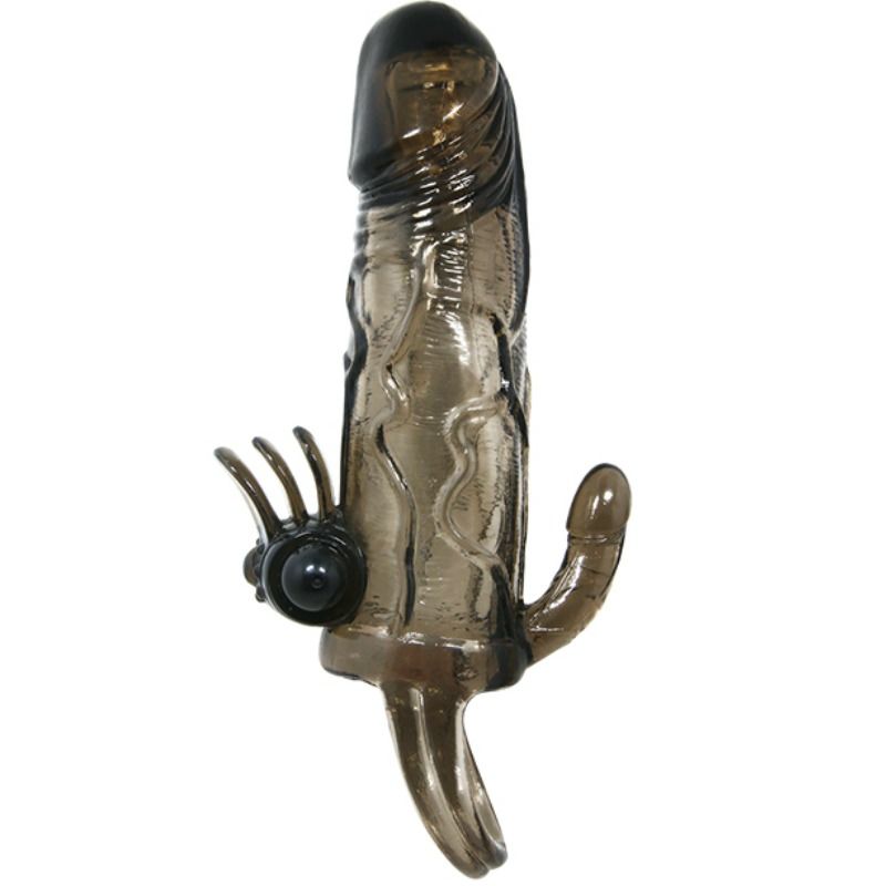 Gaine à Pénis Vibrante Brave Man Double Bullet Anal et Clito 16,5 cm - Baile