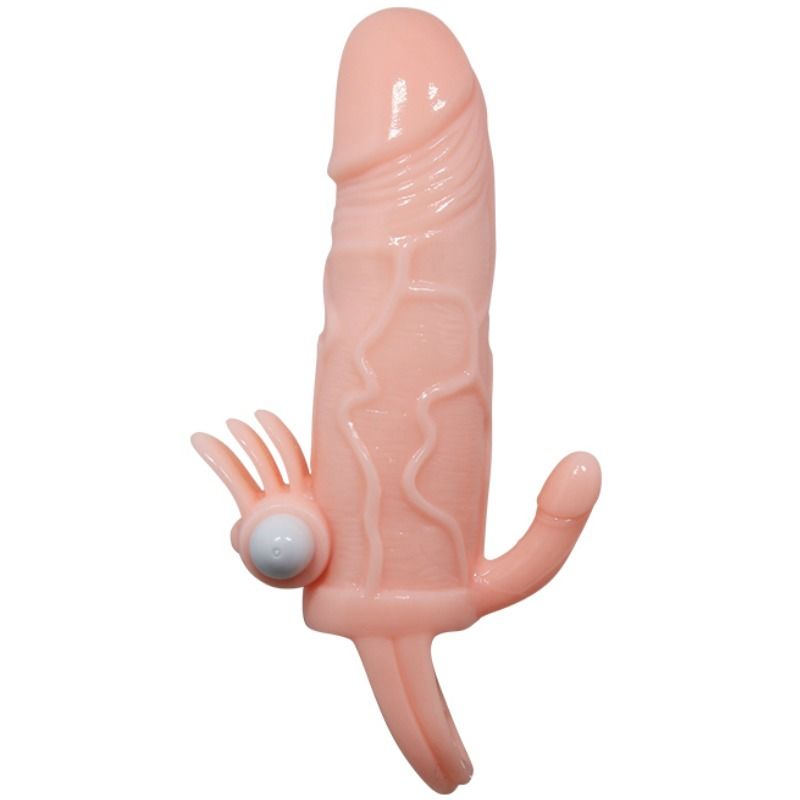 Gaine à Pénis Vibrante Brave Man Double Bullet Anal et Clito 16,5 cm - Baile
