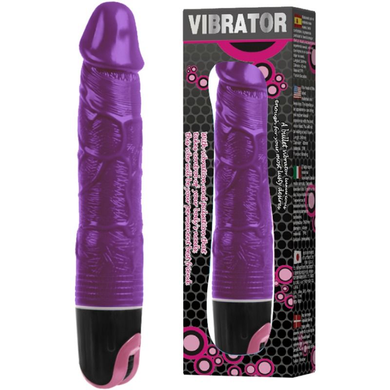 Vibromasseur Classique Veiné - Multivitesse TPR Souple Rose - Baile