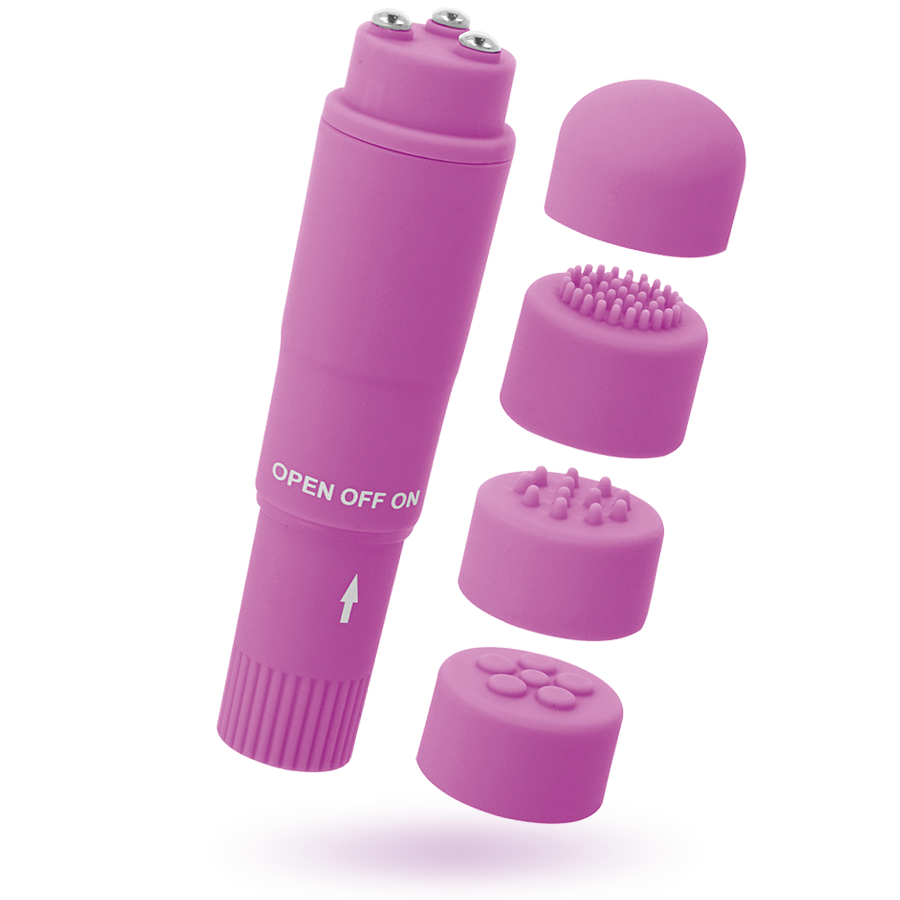 Mini Vibromasseur de Poche Kurt - 4 Têtes Interchangeables - Glossy