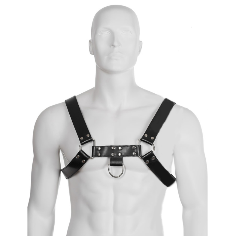 Harnais BDSM Chaîne III Cuir Véritable Sangles Ajustables - Leather Body