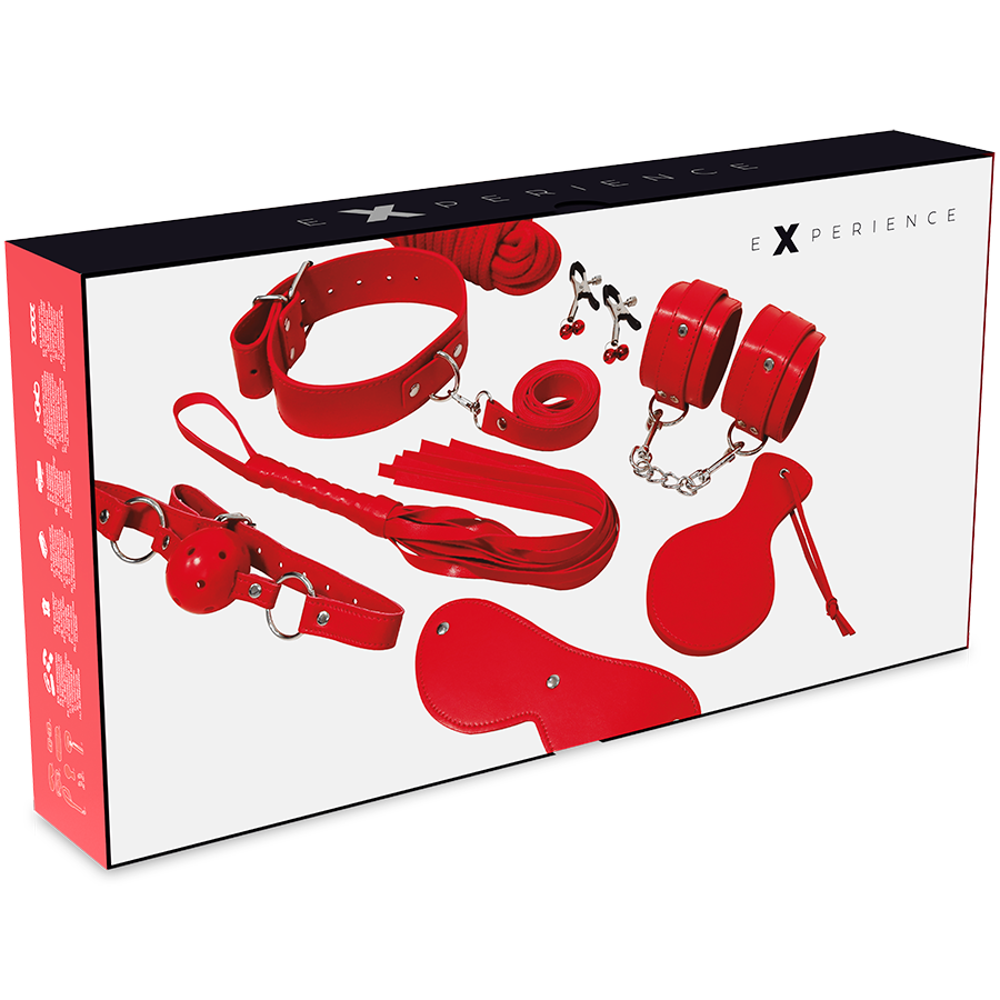 Kit BDSM 8 Pièces Cuir Synthétique - Bondage Complet - Experience