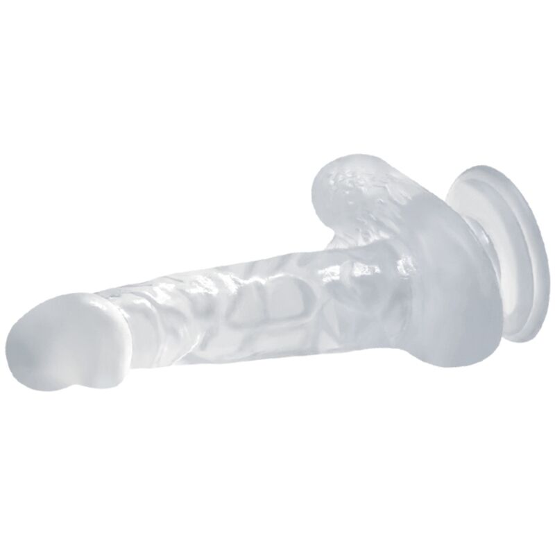 Gode Réaliste Ventouse avec Testicules Transparent 16,7 cm - Baile
