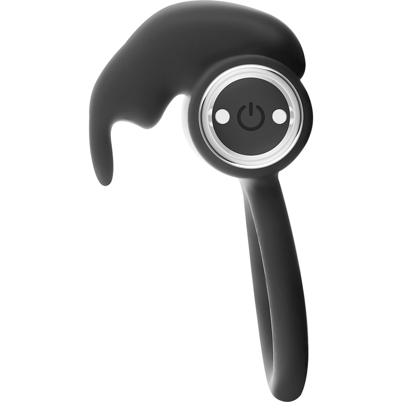 Cockring Vibrant Burton Rechargeable Silicone 10 Modes - Black&Silver