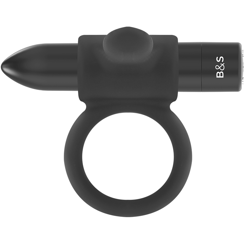 Anneau Vibrant Rechargeable Cameron - 10 Modes Silicone - Black&Silver