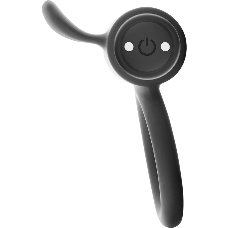 Anneau Vibrant Rechargeable Cameron - 10 Modes Silicone - Black&Silver