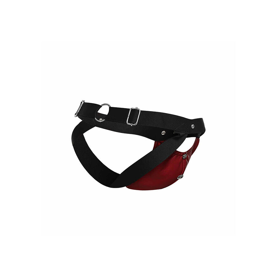 Jockstrap Dngeon Athlete Faux Cuir Look Sportif Sexy Rouge - Mob