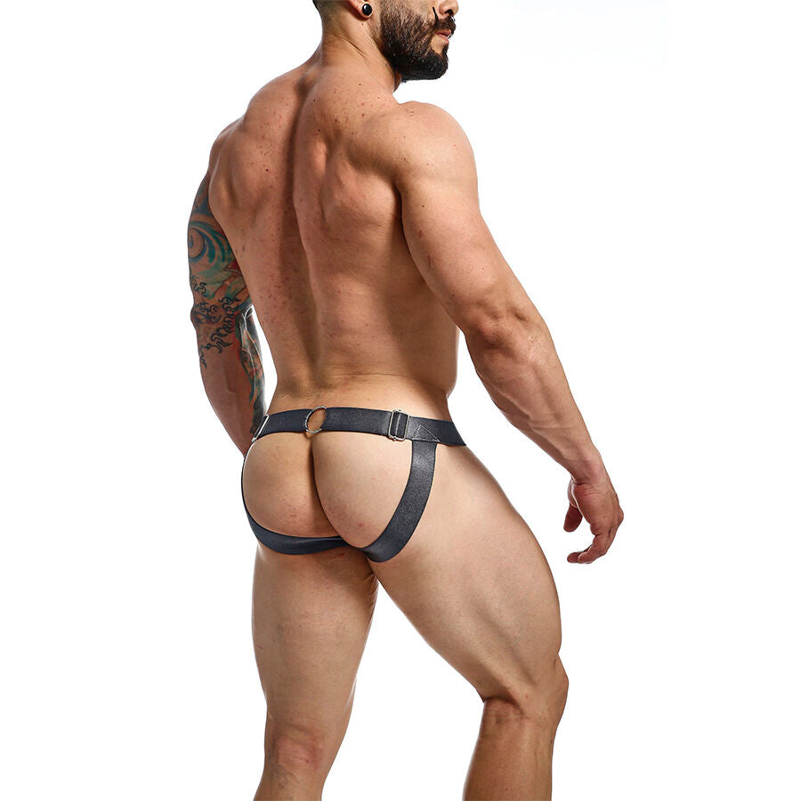 Jockstrap Dngeon Snap Pochette à Chaîne Similicuir Gris - Mob