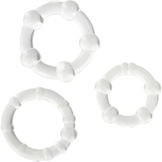 Kit 3 Anneaux Péniens Silicone 3 Tailles - Seven Creations