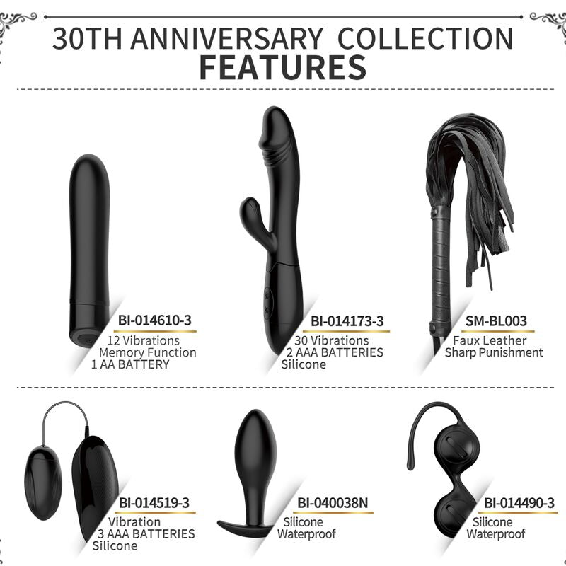 Kit Coffret Couple Édition 30e Anniversaire Silicone Noir - Pretty Love