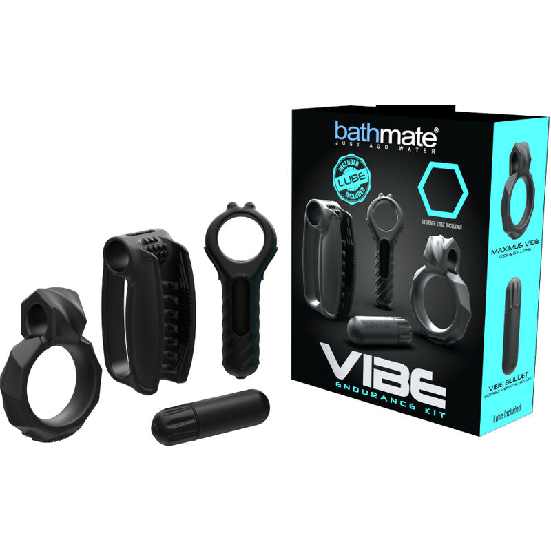 Kit Endurance Masculine Vibe Manchon Stimulateur Cockring Silicone - Bathmate