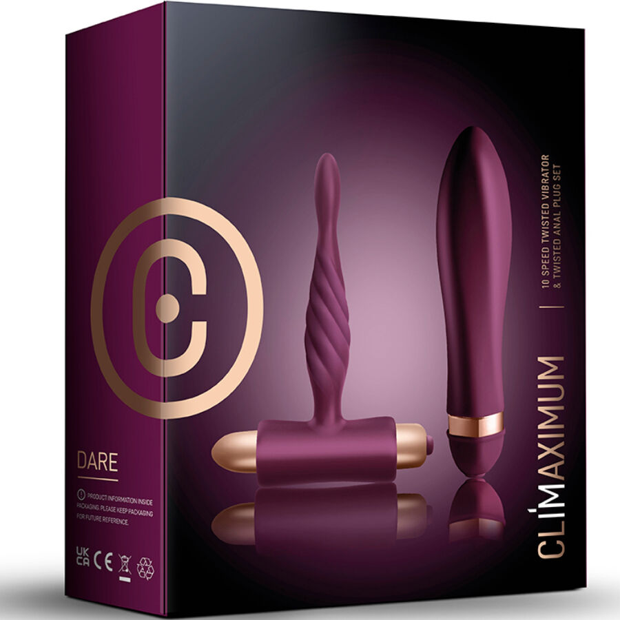 Kit Vibromasseur Twisted + Plug Anal Débutant Dare 10 Vitesses IPX7 - Climaximum
