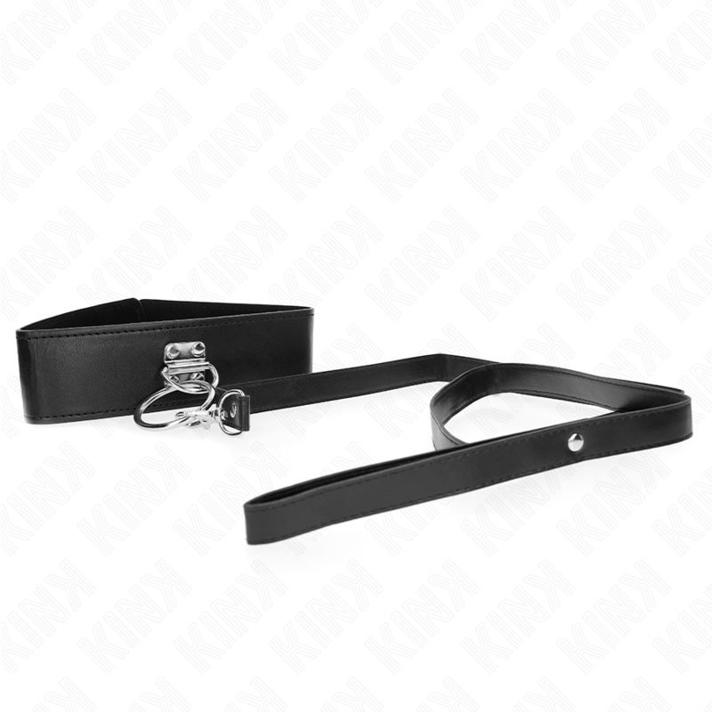Laisse Cloutée BDSM Collier Cuir Réglable 116 cm - Kink