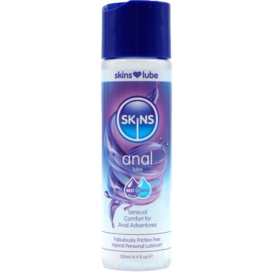 Lubrifiant Anal Hybride Eau et Silicone Sans Parfum 130 ml - Skins