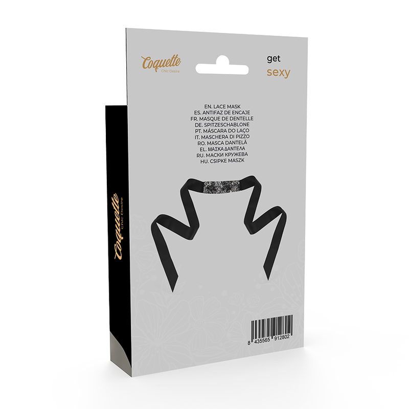 Masque BDSM Dentelle Noir Ruban Réglable Chic Desire - Coquette