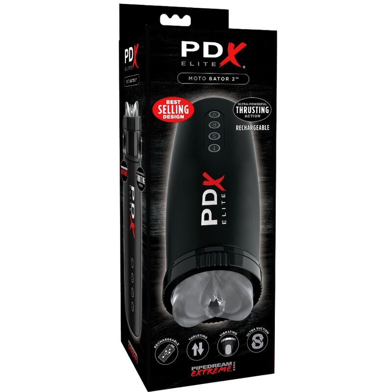 Masturbateur Électrique Moto-Bator 2 Aspiration Poussée Vibration Rechargeable - PDX Elite