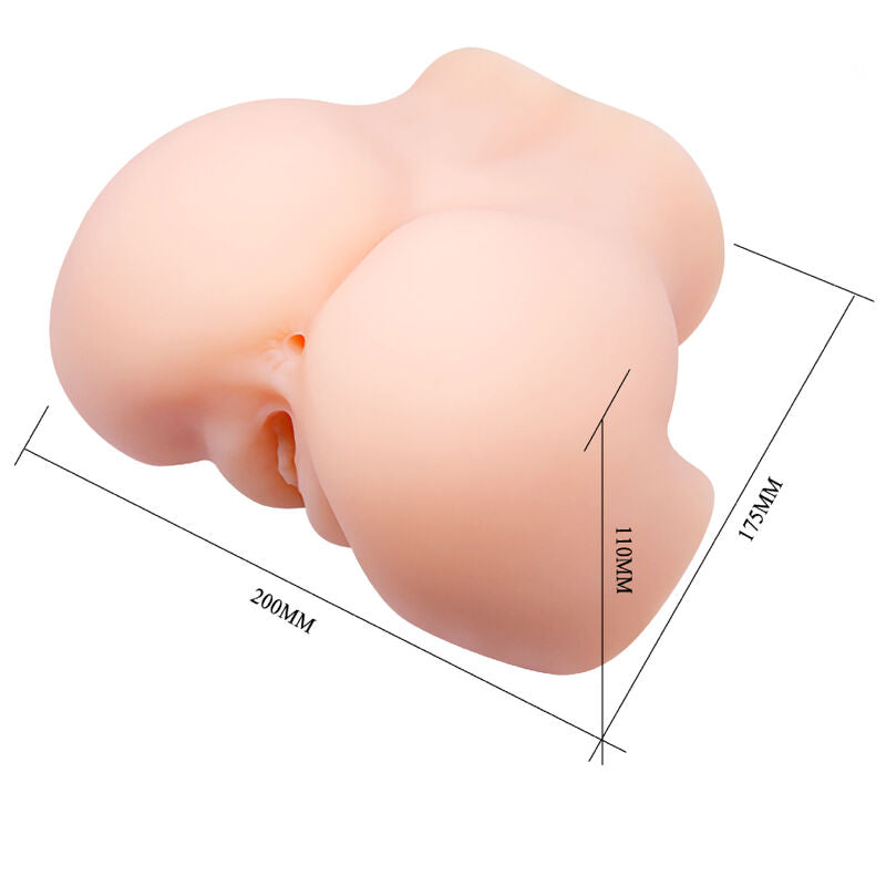 Masturbateur Réaliste Double Vagin et Anus Vibrant Format Voyage - Crazy Bull