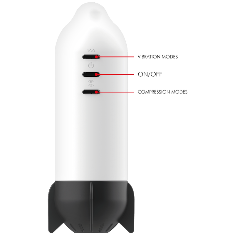 Masturbateur Rocket Compression Douce et Vibration 7 Modes Rechargeable - Jamyjob