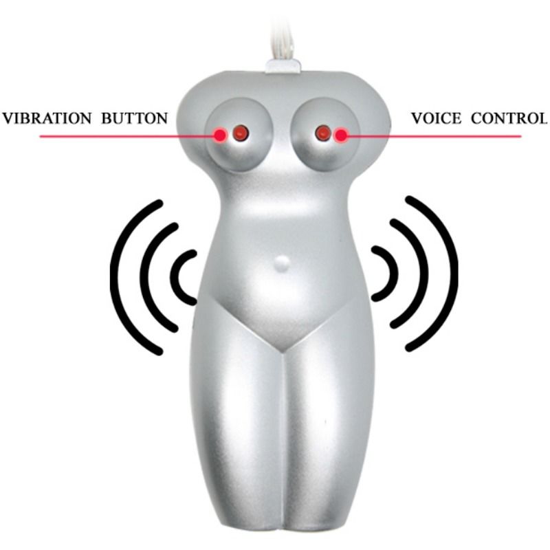 Masturbateur Vagin et Anus Réaliste Vibrant Télécommandé avec Système Vocal - Baile