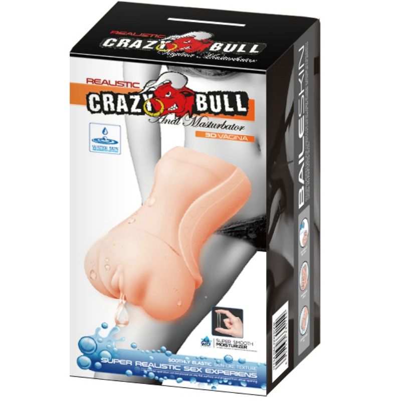 Masturbateur Vagin Réaliste Waterskin Autolubrifiant Compact - Crazy Bull