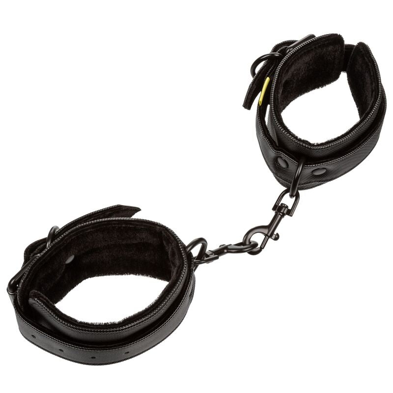 Menottes BDSM Boundless Cuir Végétalien Réglables Fermoirs Pivotants - CalExotics