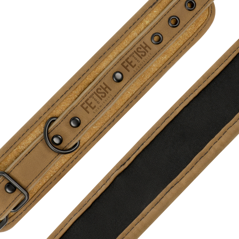 Menottes BDSM Cuir Vegan Doublure Néoprène Sans Nickel - Fetish Submissive