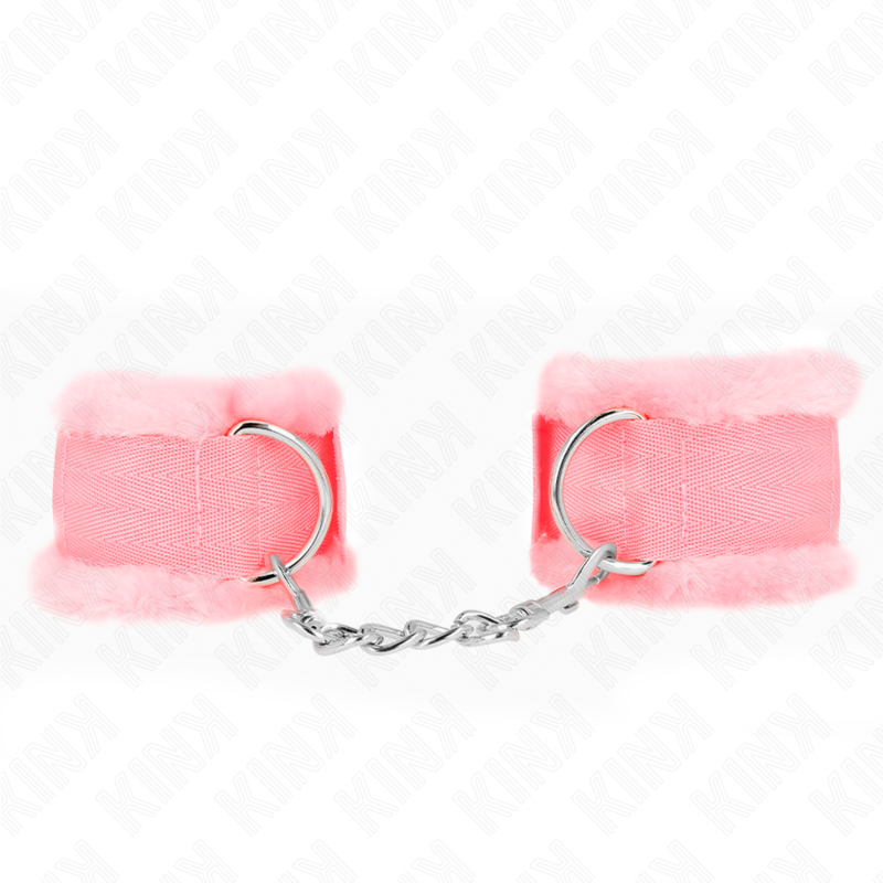 Menottes BDSM Doublées Fourrure Réglables 17-31 cm - Kink