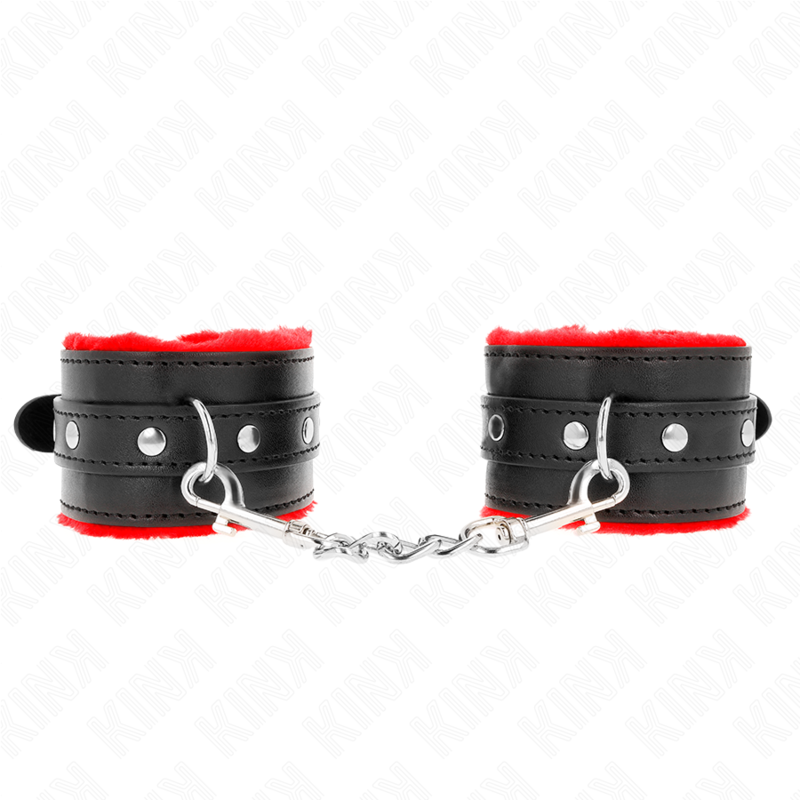 Menottes BDSM Premium Kink Doublées Fourrure - Ceinture Réglable