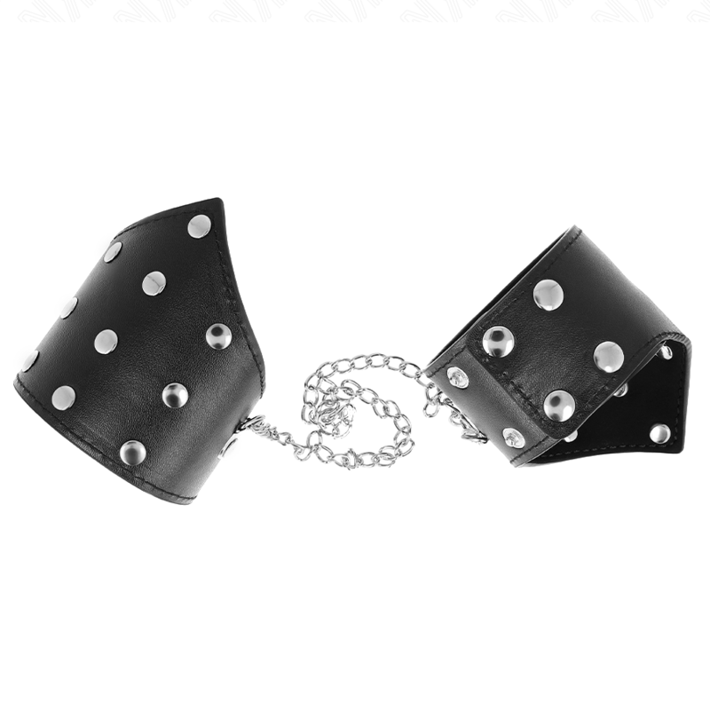 Menottes BDSM Style Point Noir Chaîne Réglable 17-23 cm - Kink