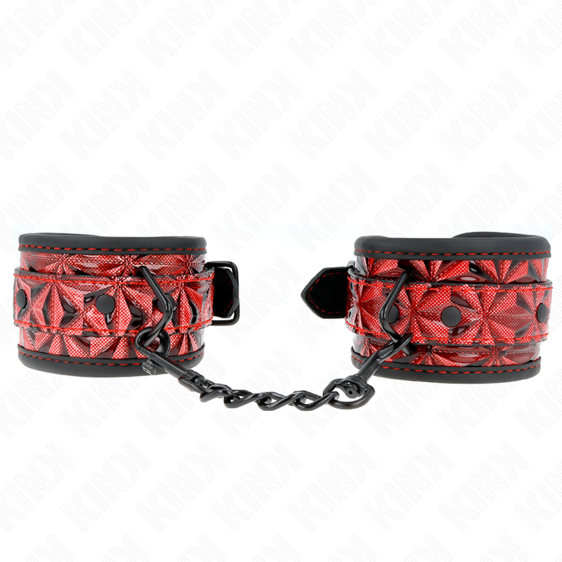 Menottes Poignets BDSM Motif Diamant Réglables 17-26 cm - Kink
