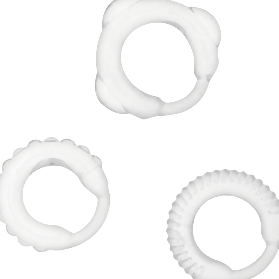Pack Cockrings Silicone 3 Anneaux Extensibles - Addicted Toys