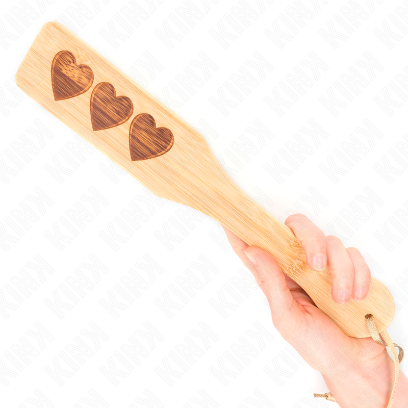 Paddle BDSM Bambou Design Cœur 32 x 5,5 cm - Kink
