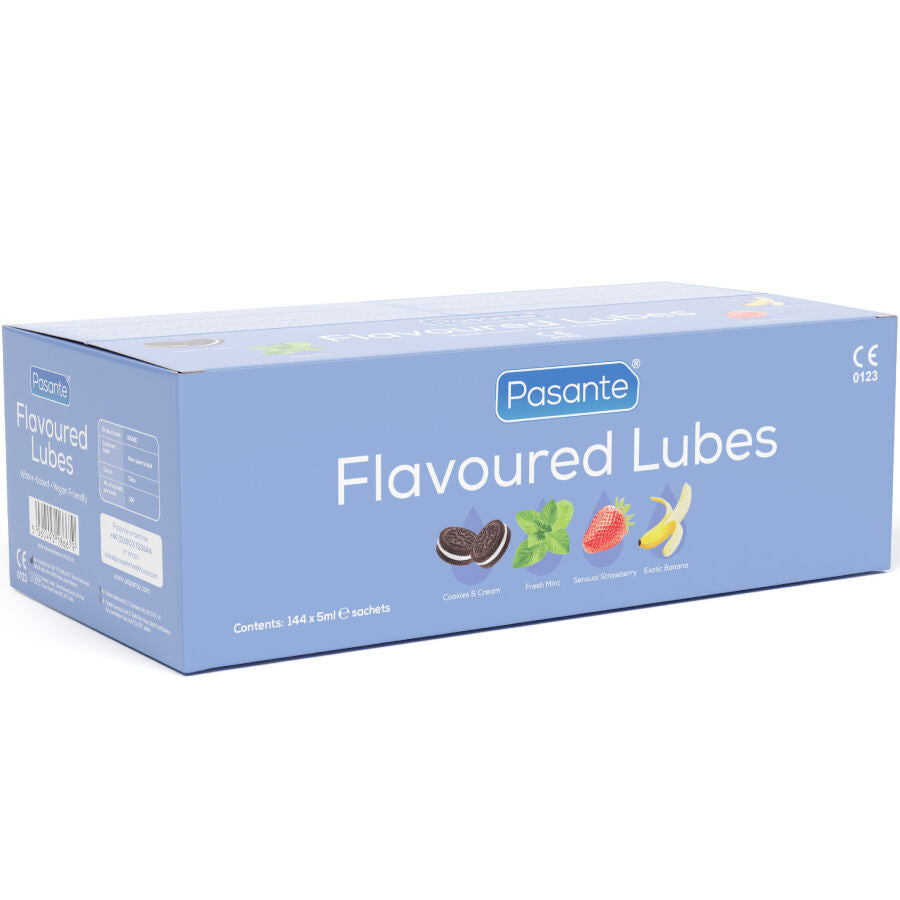PASANTE - BOÎTE DE LUBRIFIANTS AROMATISÉS 144 UNITÉS 5 ML