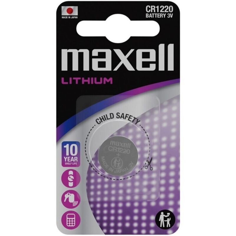 Pile Bouton Lithium CR1220 3V Maxell Blister 1 Unité - Maxell