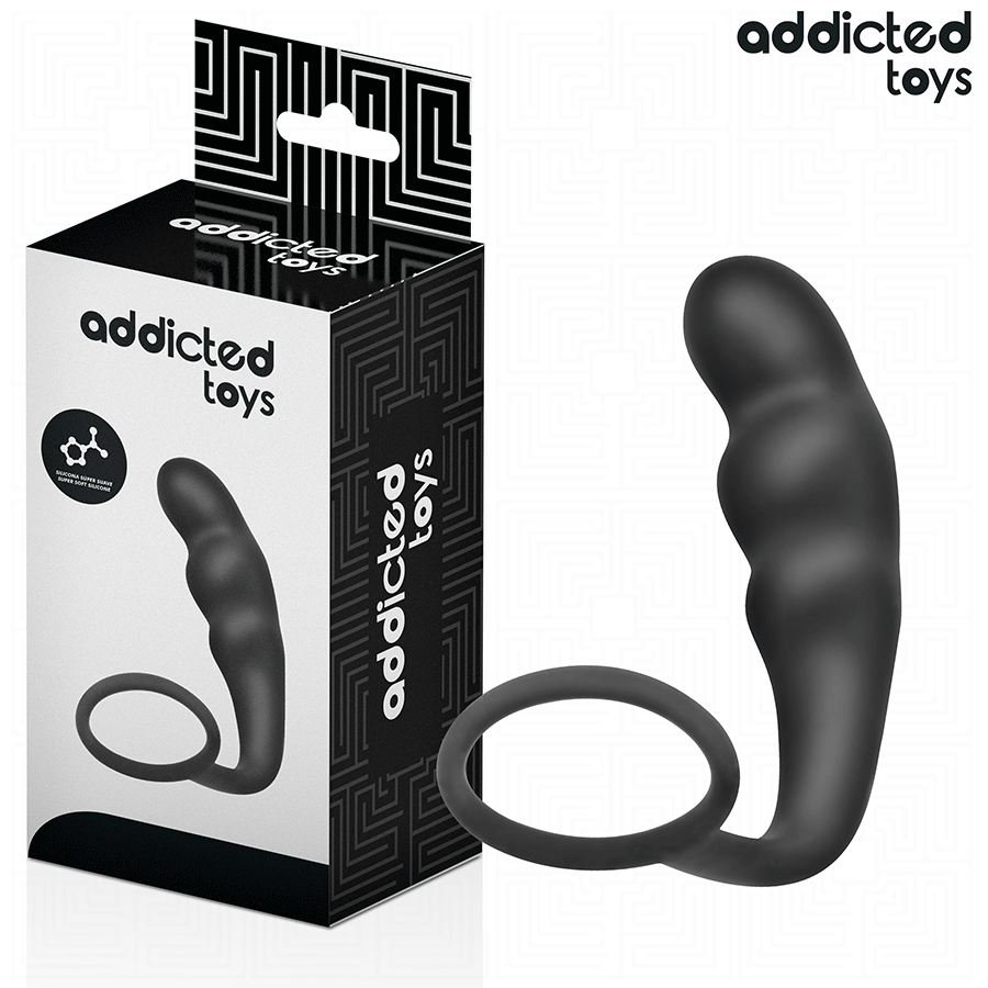 Plug Anal avec Anneau Testiculaire Modèle 4 Silicone Flexible - Addicted Toys