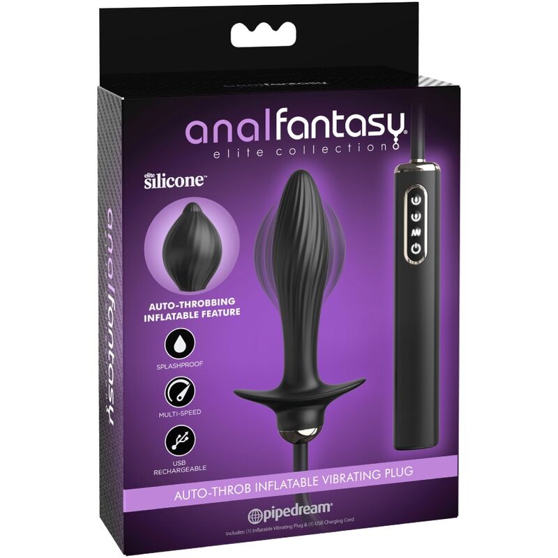 Plug Anal Gonflable Vibrant Auto-Throb Silicone Pulsation Automatique - Anal Fantasy