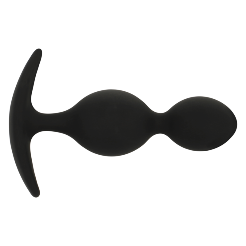 Plug Anal Orson Silicone Velours 2 Ondulations 9,5 cm - Black&Silver
