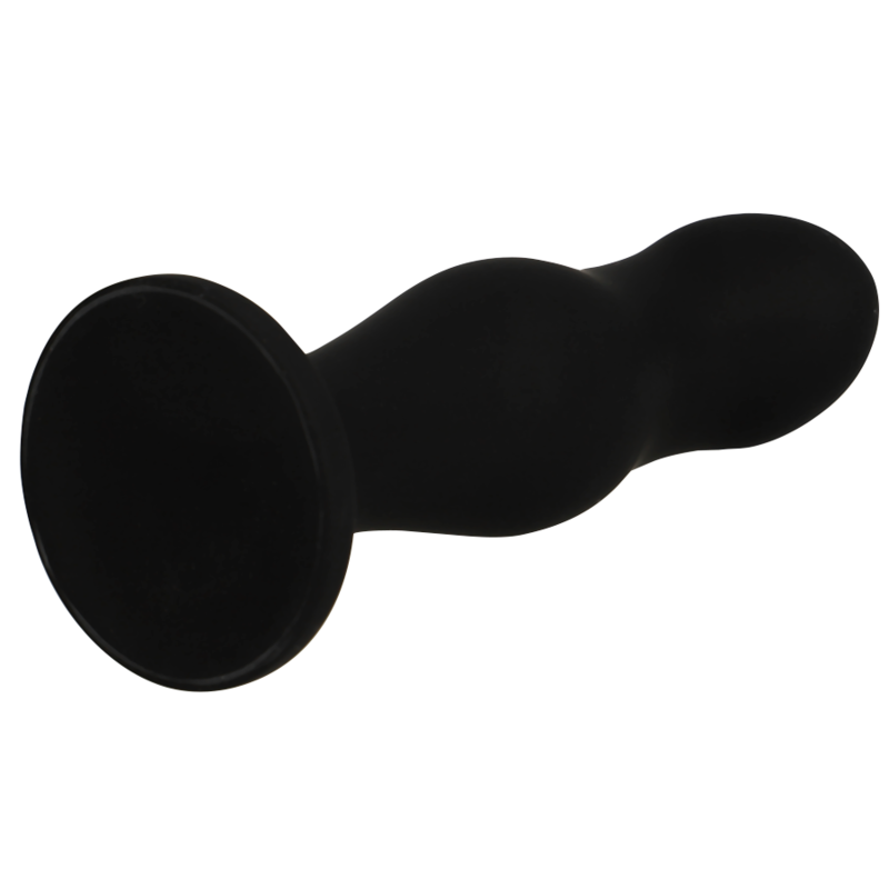 Plug Anal Sean Texturé Tête Flexible Silicone Noir - Black&Silver