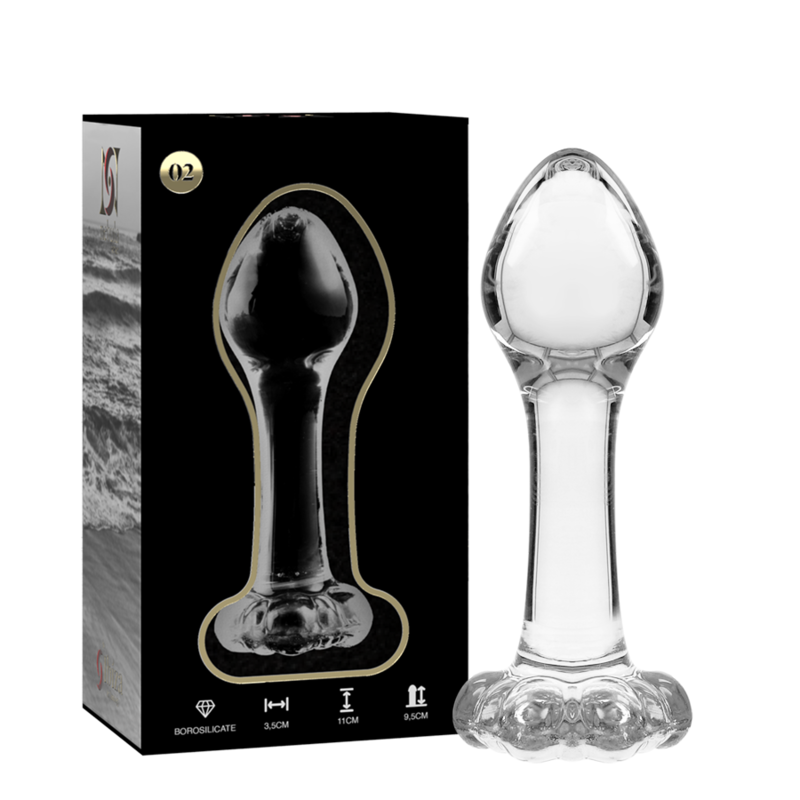 Plug Anal Verre Borosilicate Modèle 2 Transparent 11 cm - Nebula Series By Ibiza
