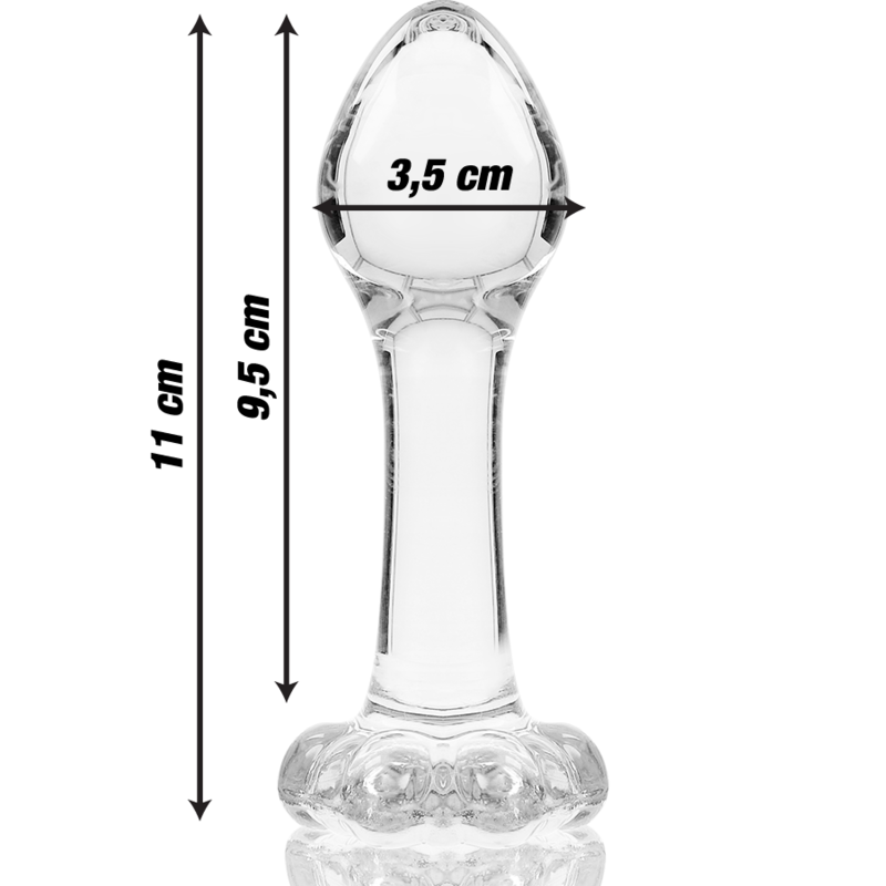 Plug Anal Verre Borosilicate Modèle 2 Transparent 11 cm - Nebula Series By Ibiza