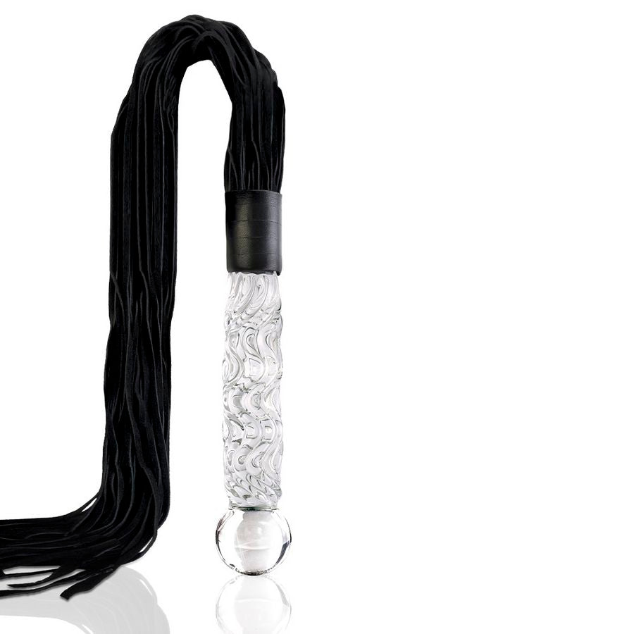 Plug Anal Verre Soufflé N.38 avec Queue Thermique 17 cm - Icicles