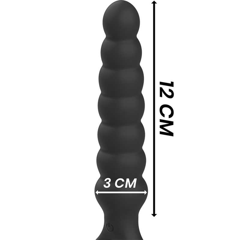 Plug Anal Vibrant Bob Silicone Doux 10 Modes Rechargeable - Black&Silver