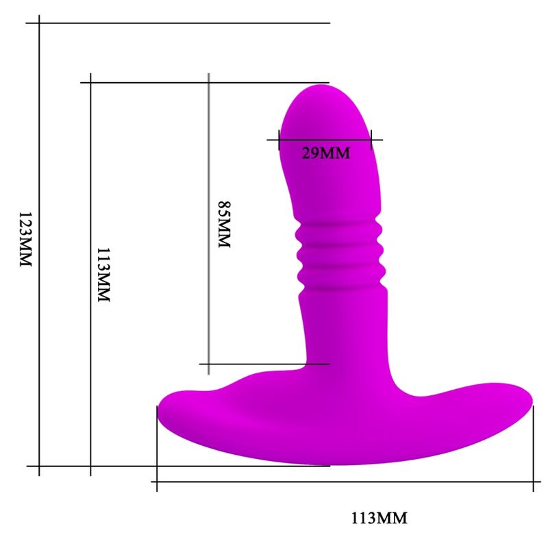 Plug Anal Vibrant Heather Va-et-Vient Ventouse 12 Modes Rechargeable - Pretty Love