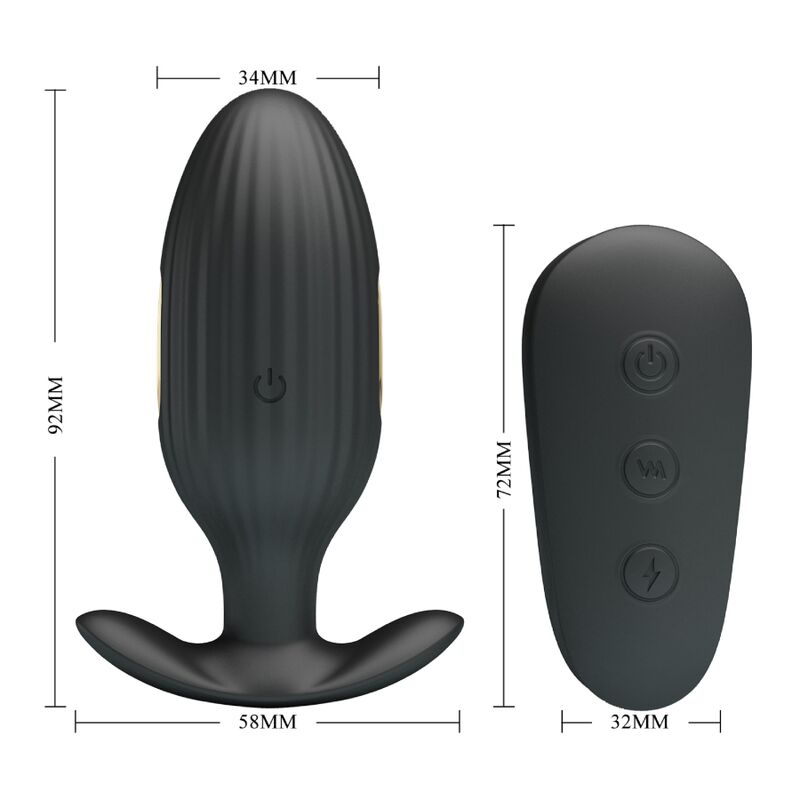 Plug Anal Vibrant Électrostimulation Kelly 7 Modes Rechargeable - Pretty Love