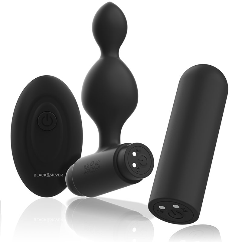Plug Anal Vibrant Tucker Télécommandé 10 Modes Silicone - Black&Silver