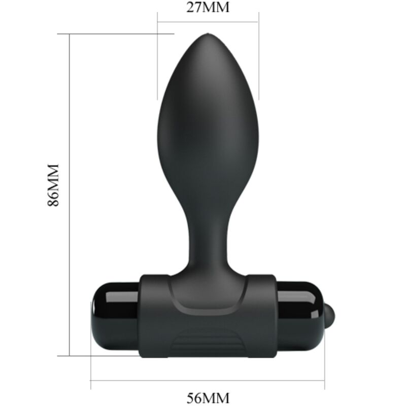 Plug Anal Vibrant Vibra Butt 10 Modes Pointe Conique Noir - Pretty Love