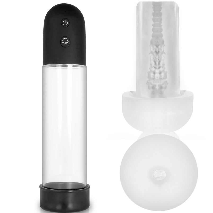 Pompe à Pénis Automatique RX11 avec Masturbateur Cylindre Transparent - Pump Worx