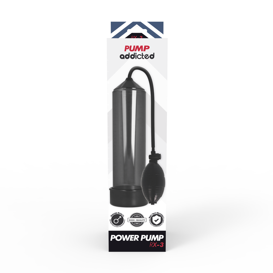 Pompe à Pénis Manuelle RX3 Cylindre Transparent 2 Coloris - Pump Addicted