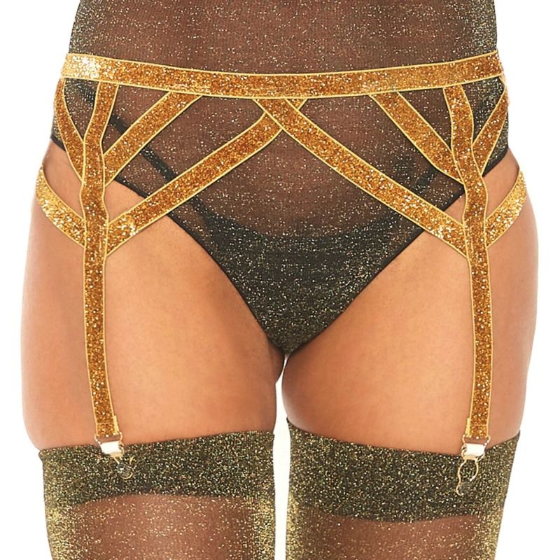Porte-Jarretelles Élastique Lurex Argenté Taille Unique - Leg Avenue